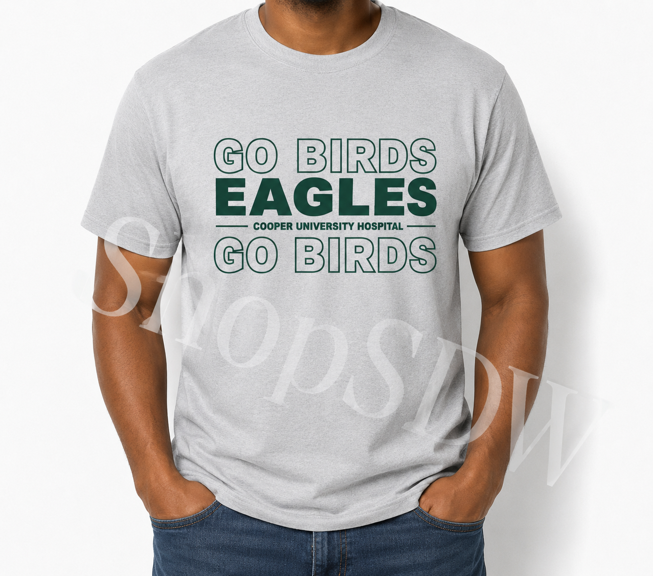 Go Birds Eagles Tee — Sport Grey