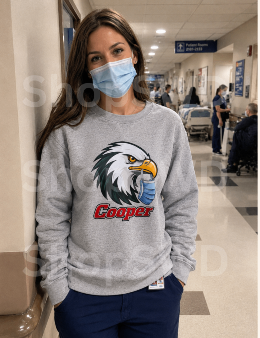 Cooper Masked Eagle Crewneck — Sport Grey