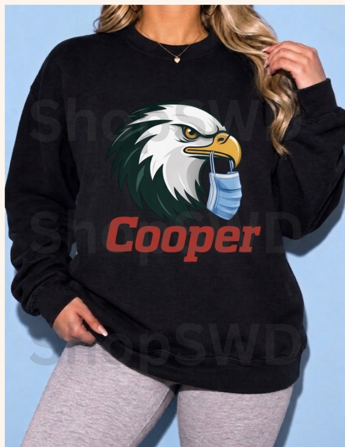 Cooper Masked Eagle Crewneck — Black